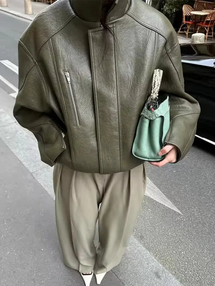 Chaqueta bomber de piel sintética Gina