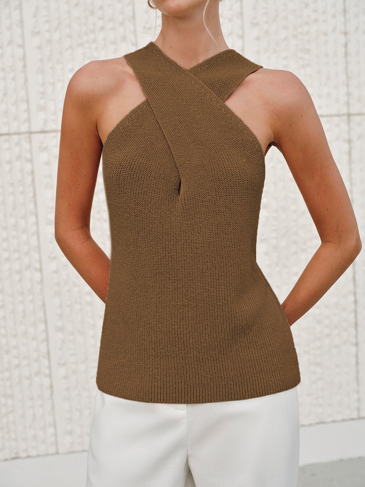 Top de tirantes halter cruzado Ginny
