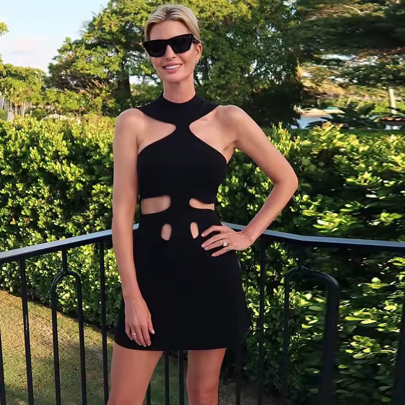 Vestido corto halter de hombros descubiertos Gisele