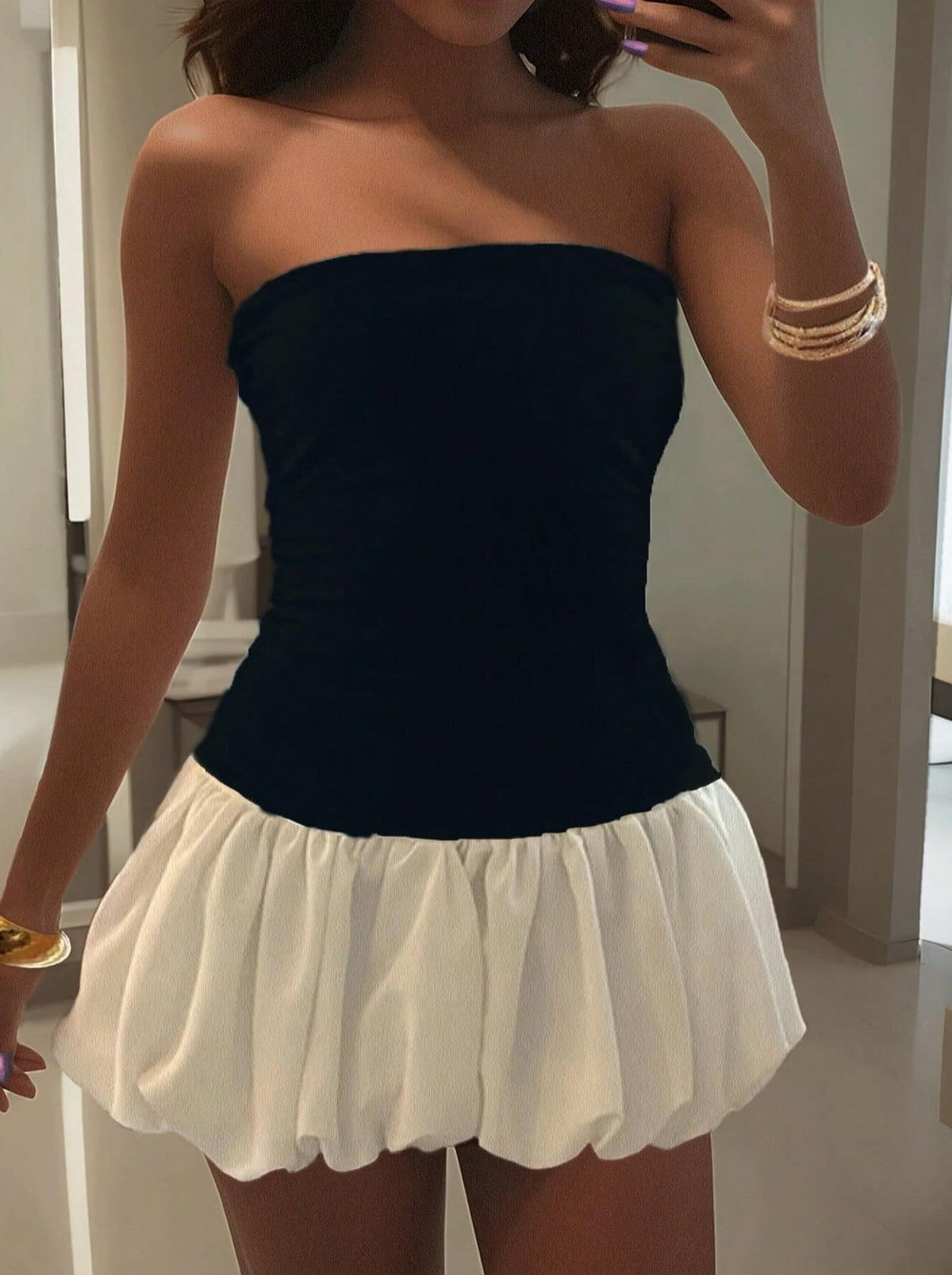 Vestido mini sin tirantes Hailey