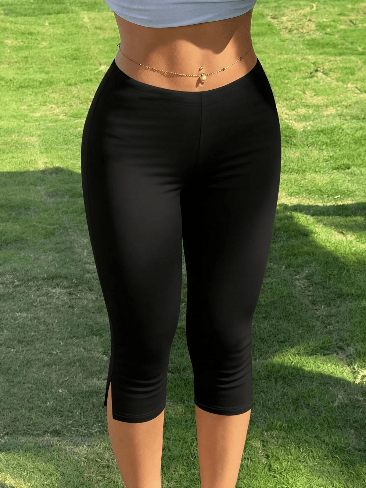 Mallas capri Halia con bajo abierto