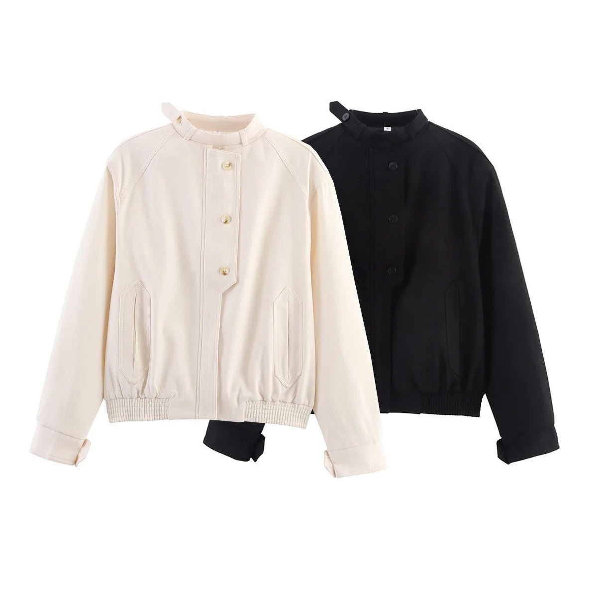 Chaqueta de cuello mao con detalles de botones Hannah