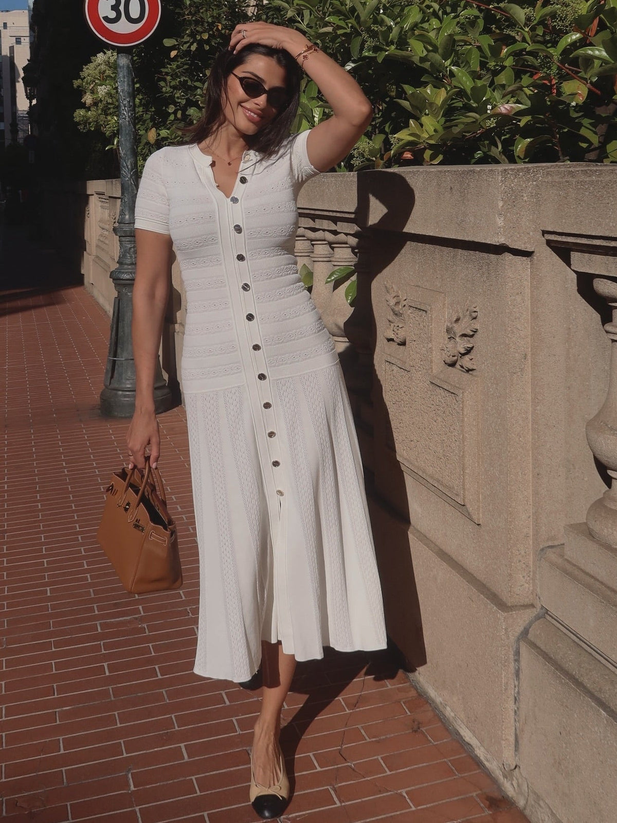 Vestido largo de punto de corte ajustado Hannelore