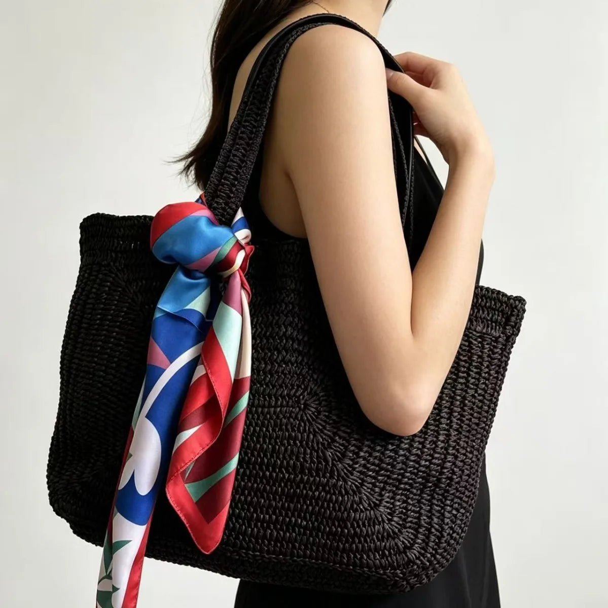 Bolso tote de playa tejido de estilo bohemio Hannie