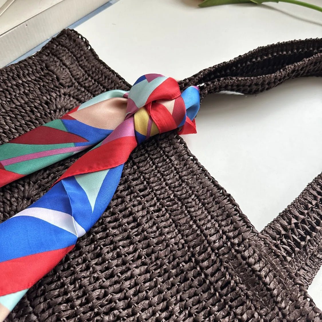 Bolso tote de playa tejido de estilo bohemio Hannie