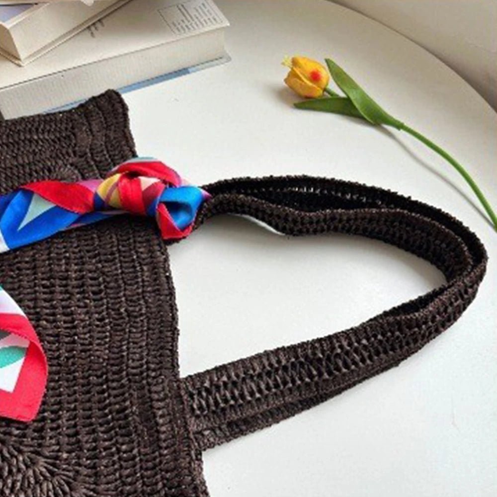 Bolso tote de playa tejido de estilo bohemio Hannie