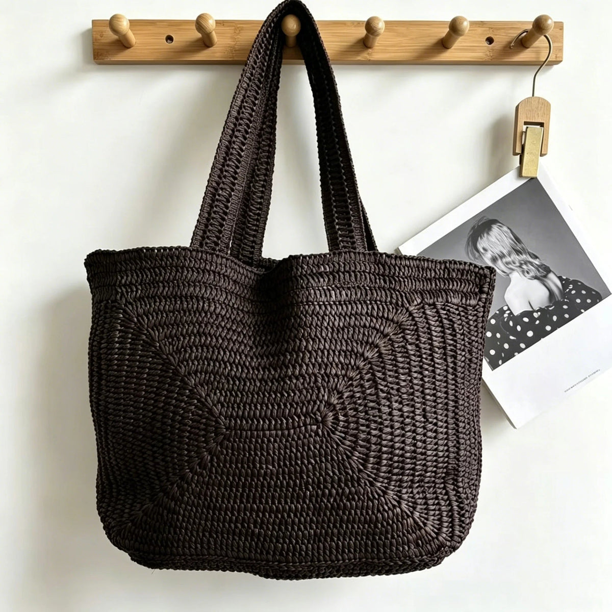Bolso tote de playa tejido de estilo bohemio Hannie