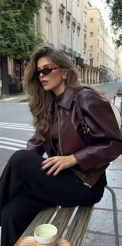 Chaqueta bomber de piel sintética Harper