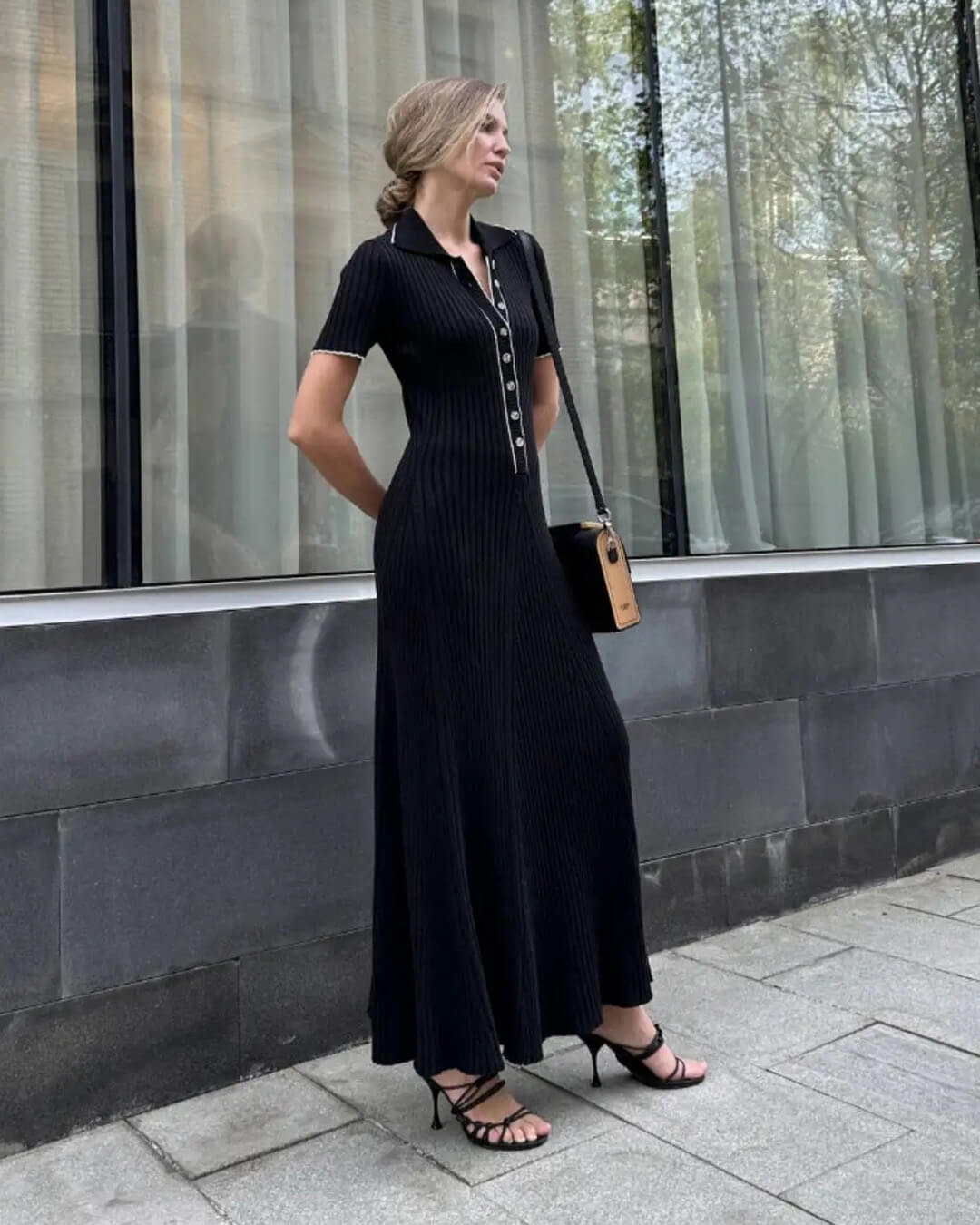 Vestido midi de punto Harriet