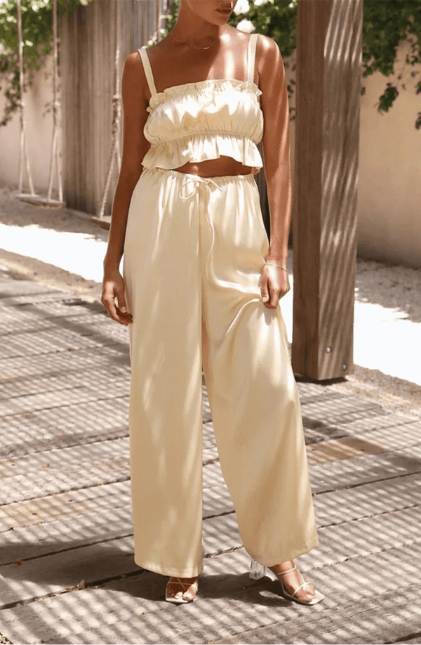 Conjunto con volantes y pierna ancha Helen