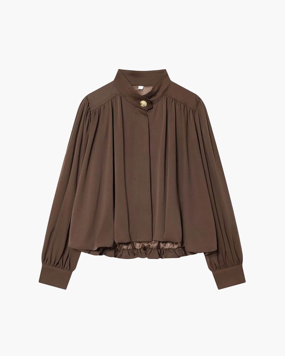 Chaqueta plisada de cuello alto Hilda