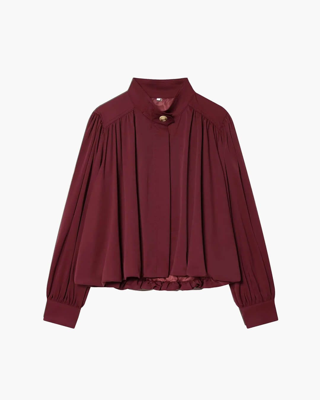 Chaqueta plisada de cuello alto Hilda