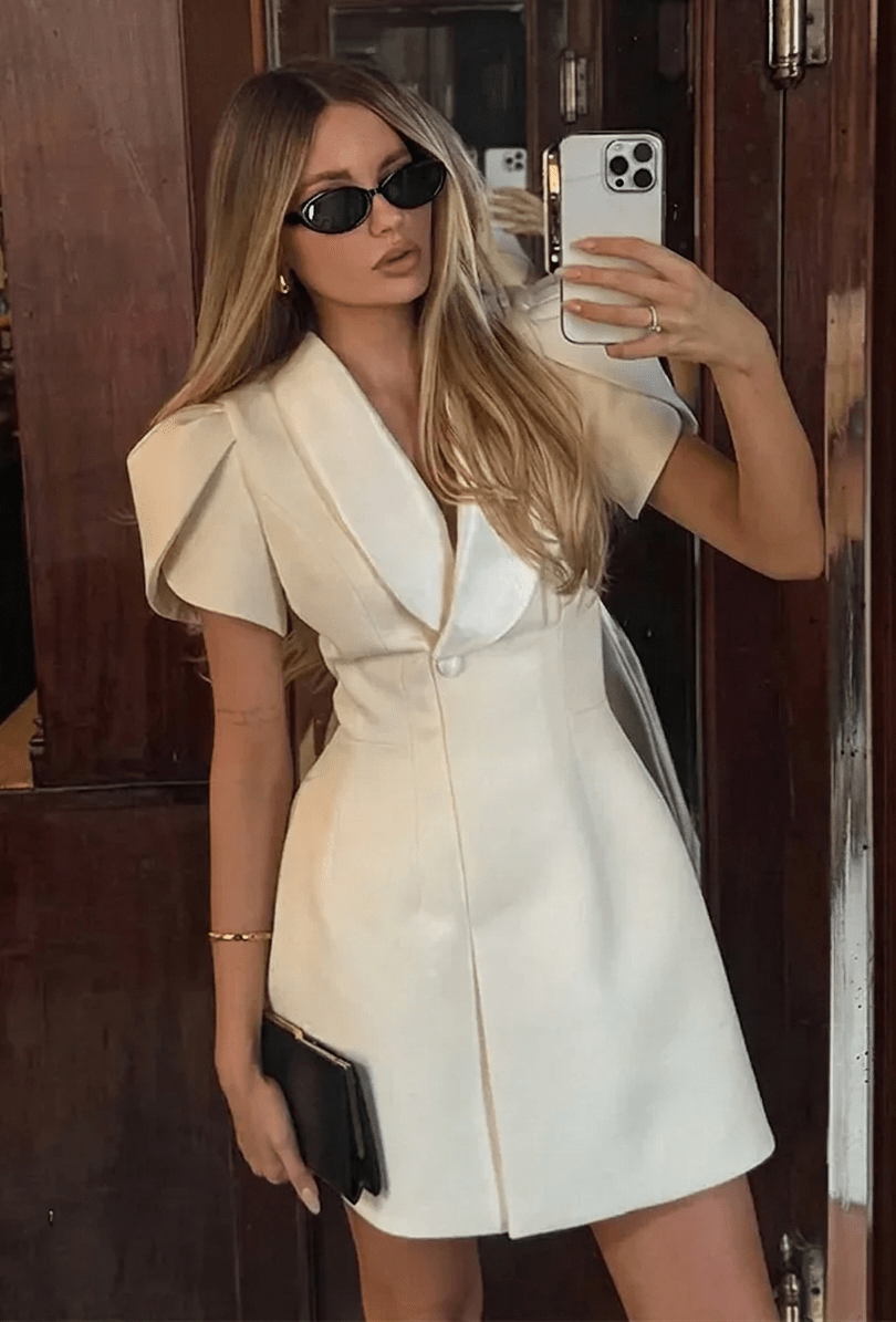 Minivestido con cuello chal Hypatia