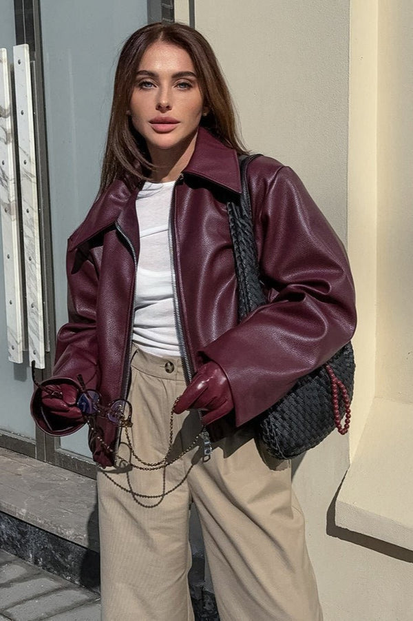 Ilona Faux Leather Matte Moto Jacket