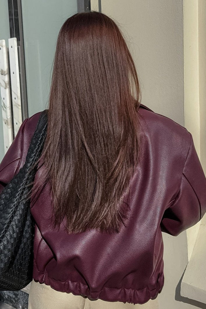 Chaqueta motera mate de cuero sintético Ilona