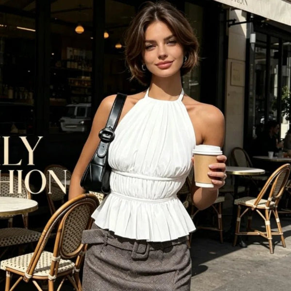 Top halter fruncido Ines