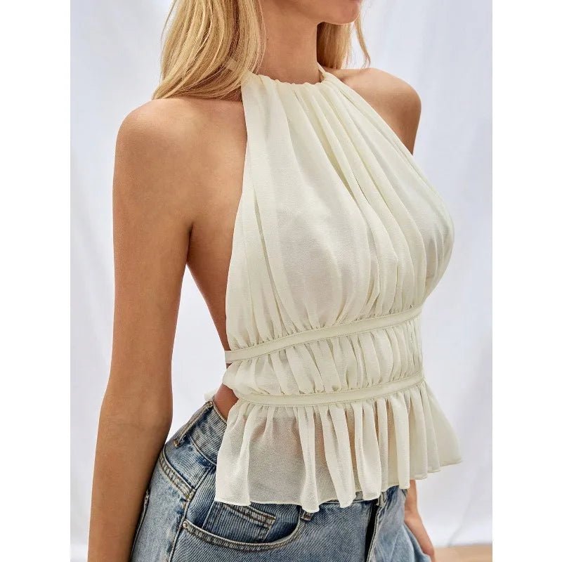 Ines Ruched Halter Top
