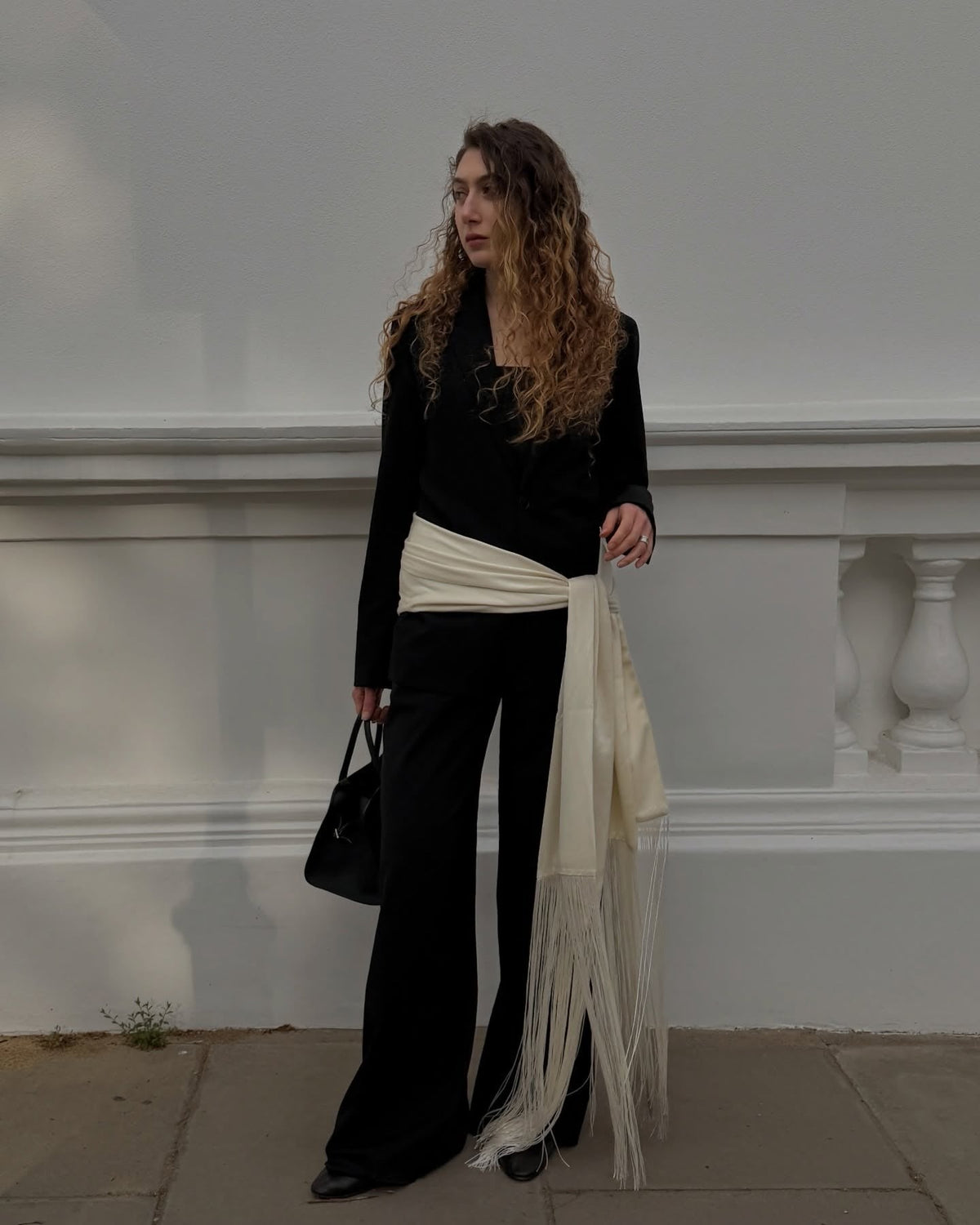 Isabelle Fringe Tassel Satin Scarf Belt