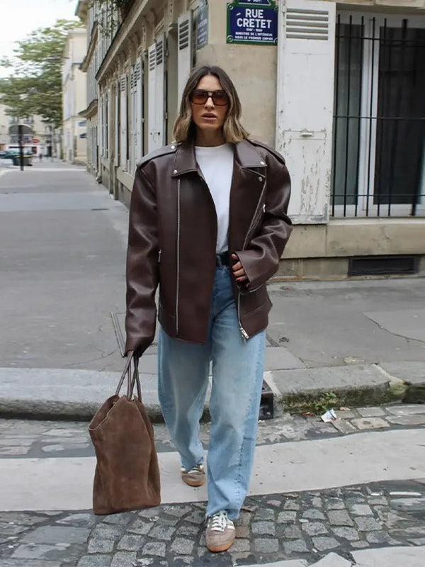 Chaqueta con solapa y cremallera Jackie