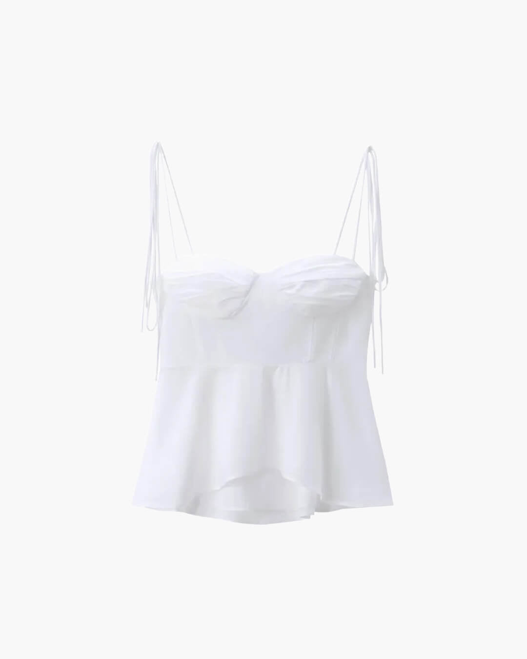Top de tirantes con corsé y peplum Jada