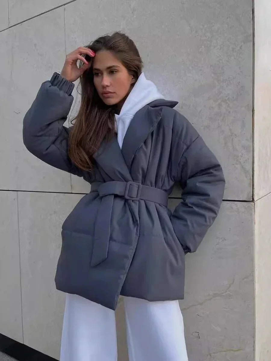 Chaqueta acolchada con cinturón Jaime