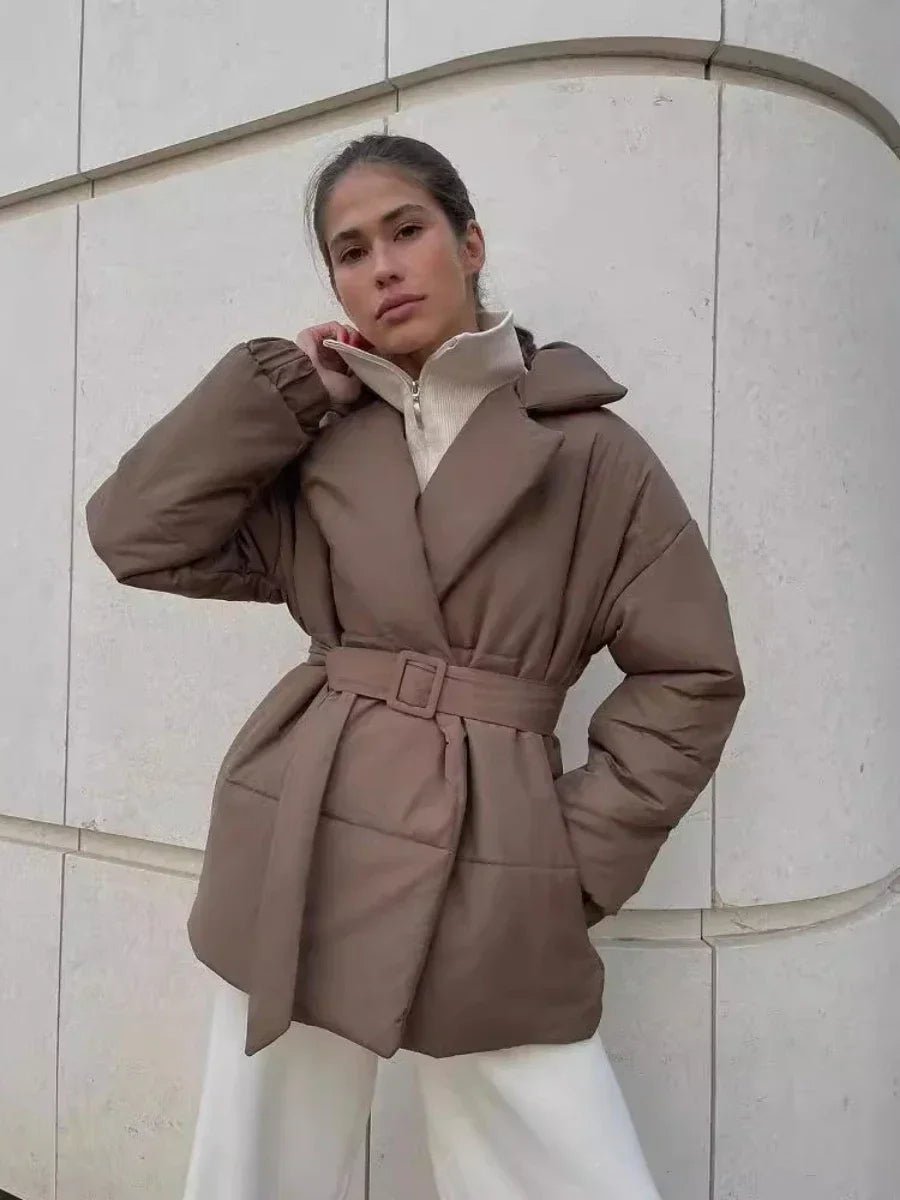 Chaqueta acolchada con cinturón Jaime