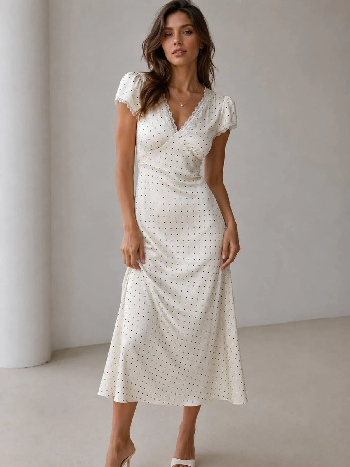 Vestido midi de satén estampado Jamila