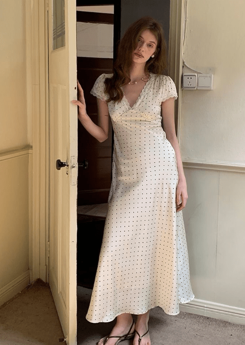 Vestido midi de satén estampado Jamila