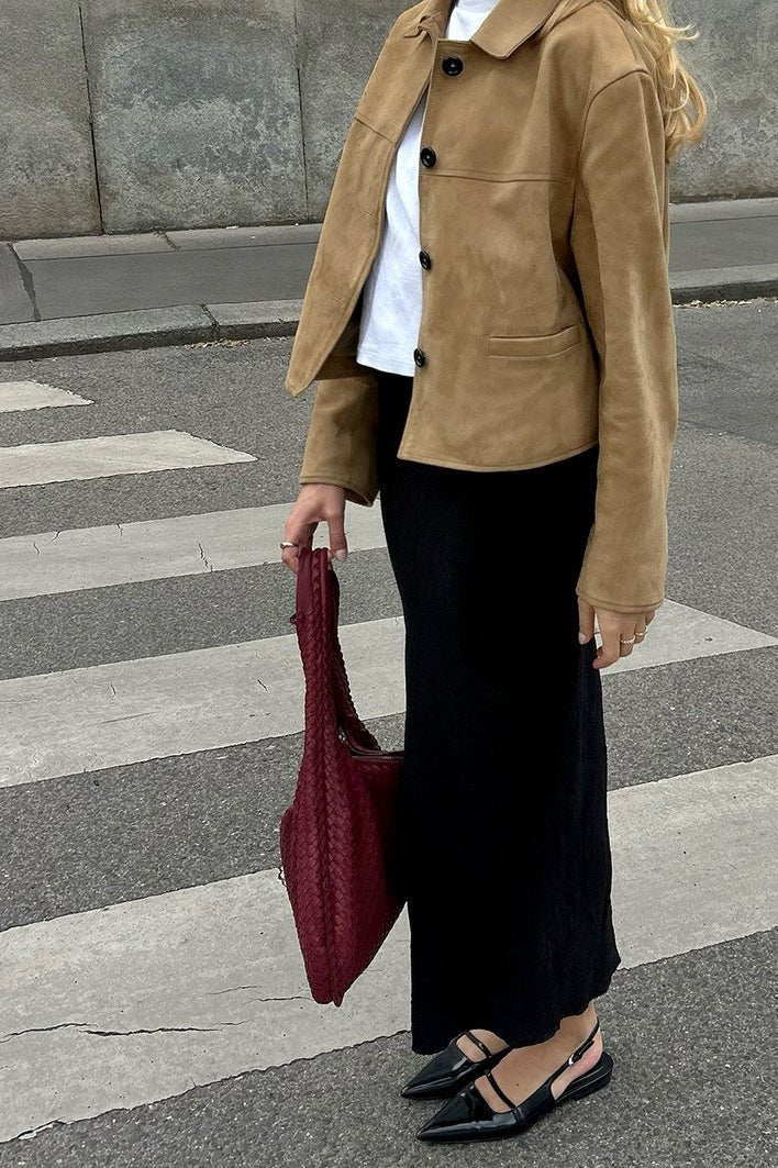 Chaqueta corta de ante sintético Jane