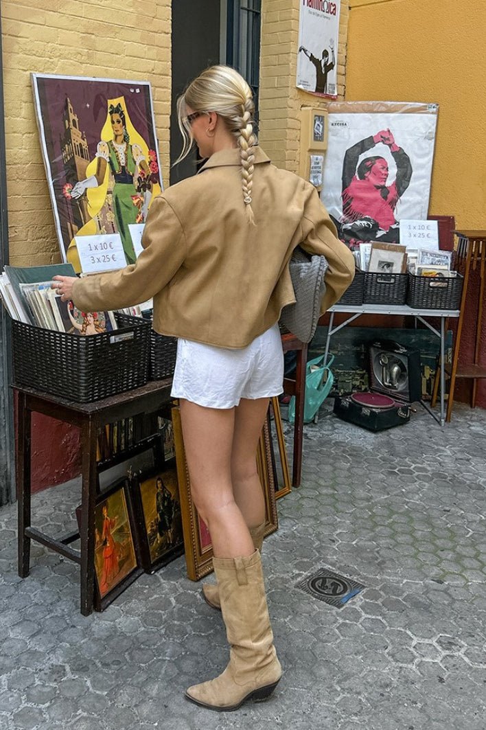 Chaqueta corta de ante sintético Jane