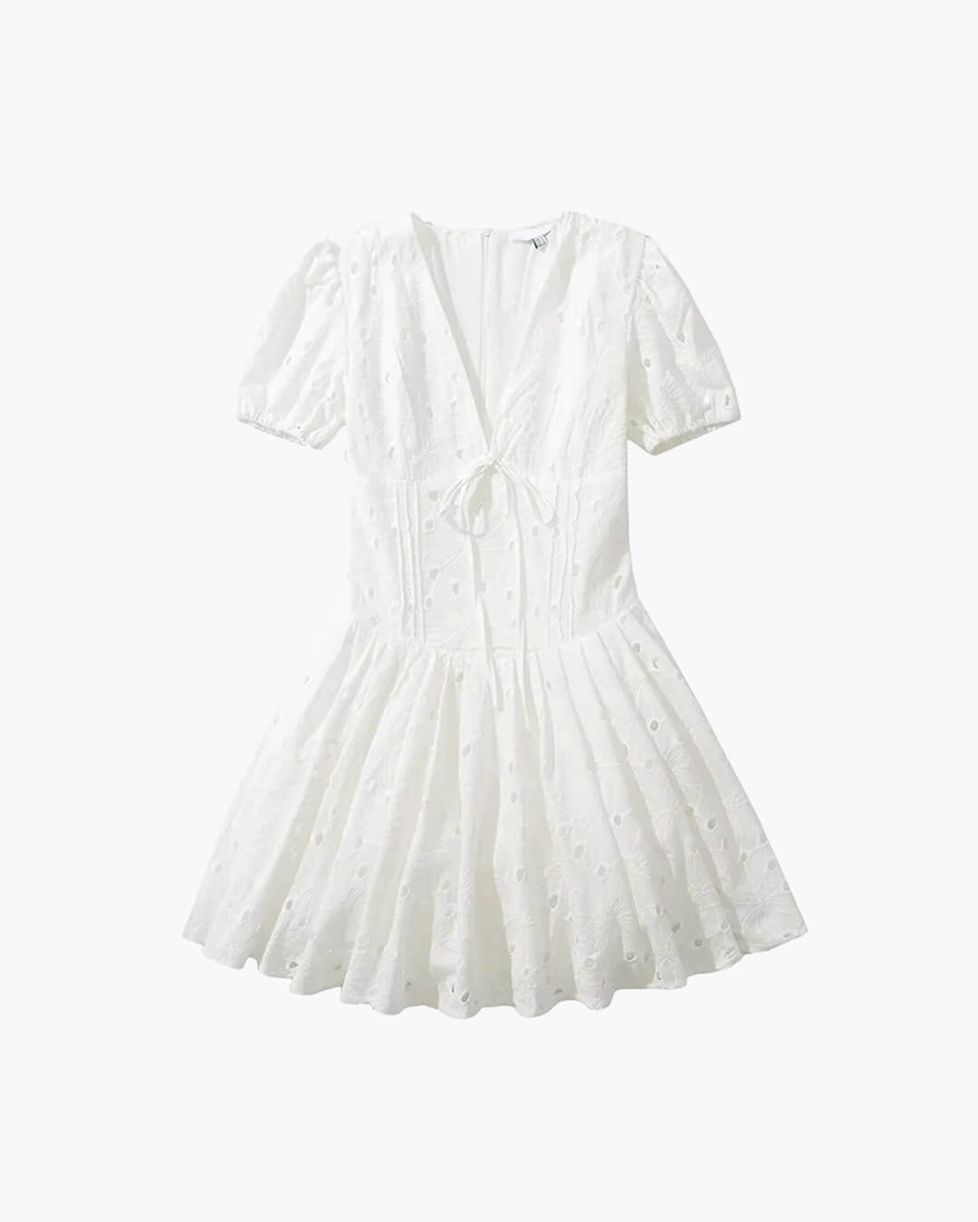 Minivestido bordado de manga abullonada Jane