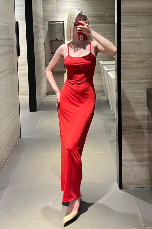 Maxivestido de tirantes con escote en V Janet