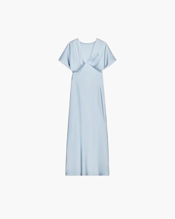 Vestido midi de satén con escote en V Janna