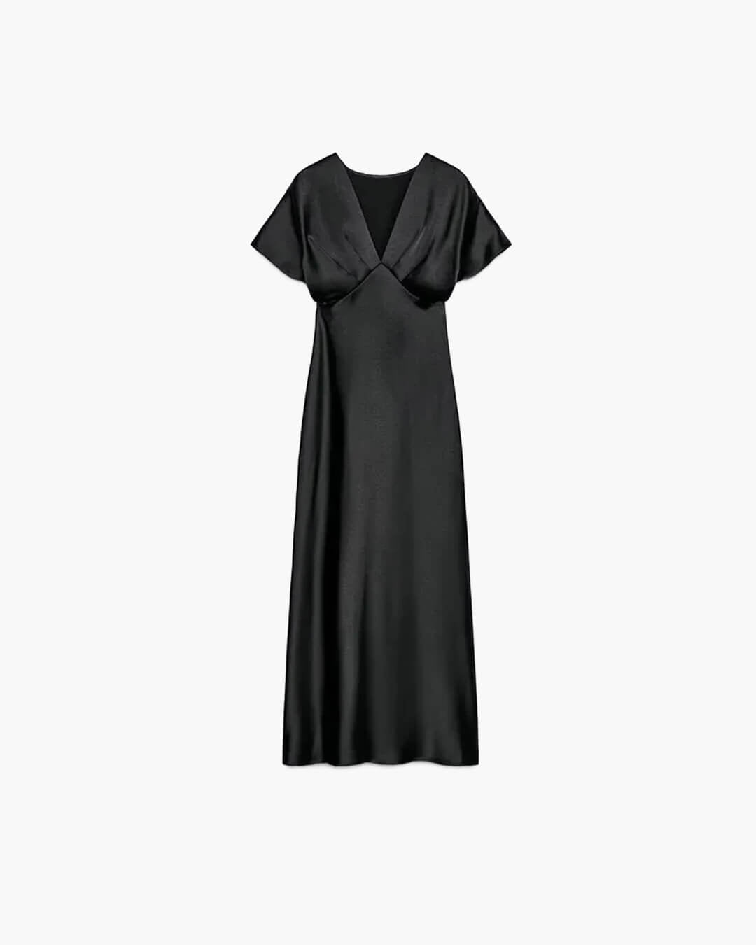 Vestido midi de satén con escote en V Janna