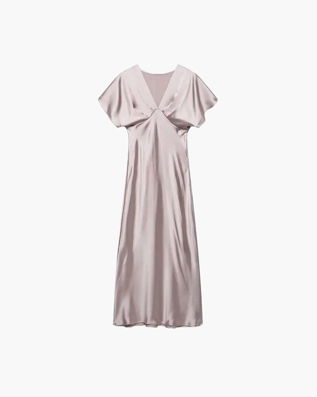 Vestido midi de satén con escote en V Janna