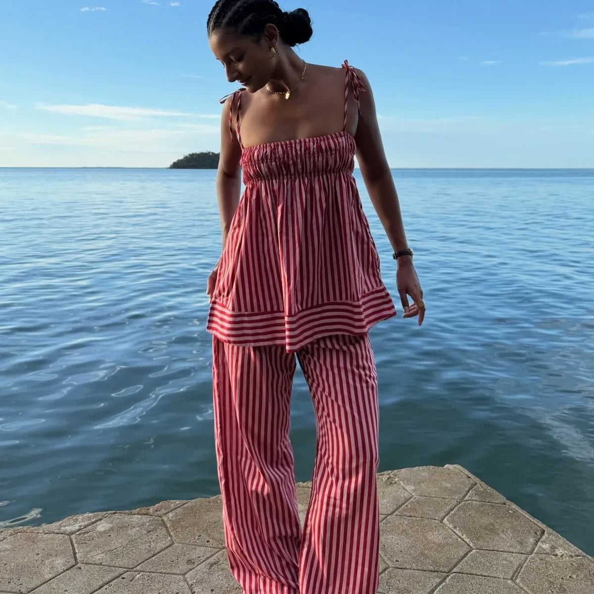 Jasmin Striped Pajama Set