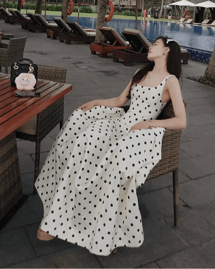 Vestido midi de lunares Jasmine