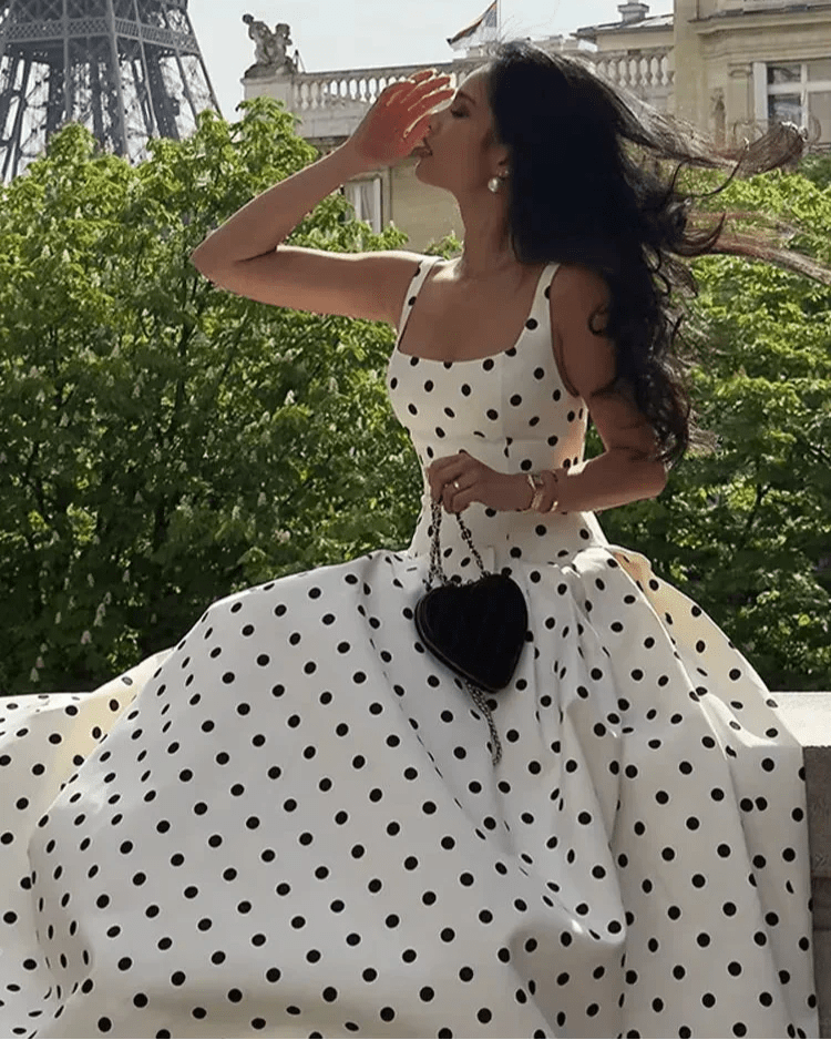 Vestido midi de lunares Jasmine