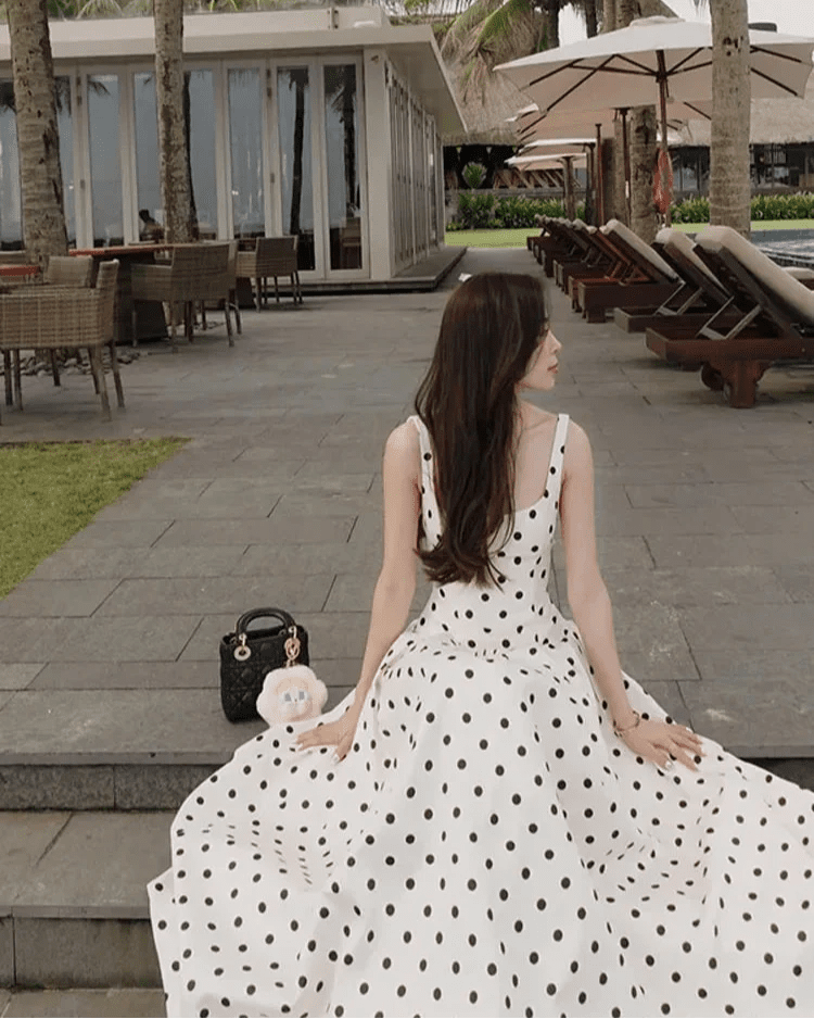 Vestido midi de lunares Jasmine