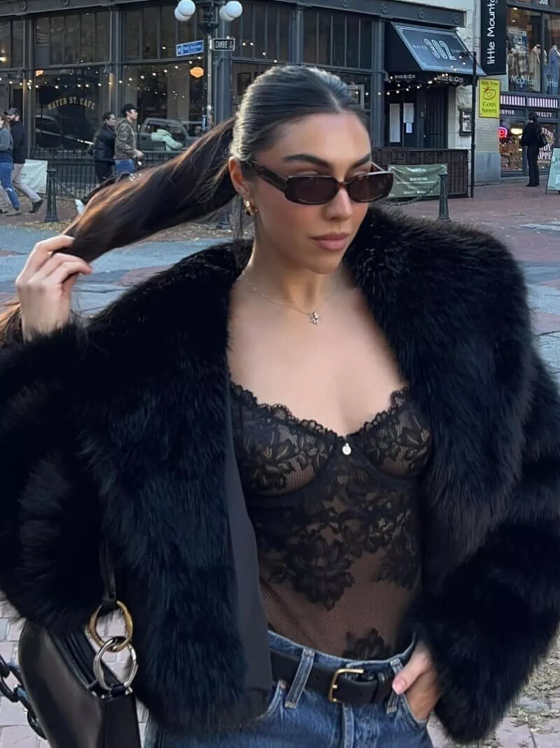 Abrigo de piel sintética Jenna