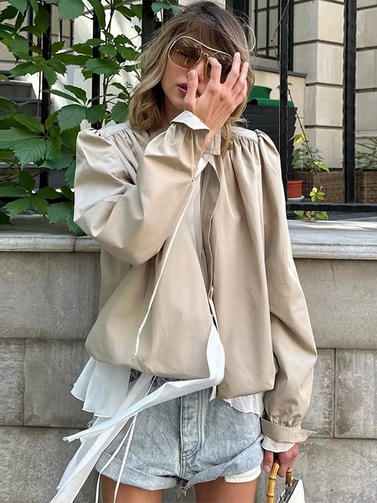 Chaqueta plisada de corte holgado Jenna