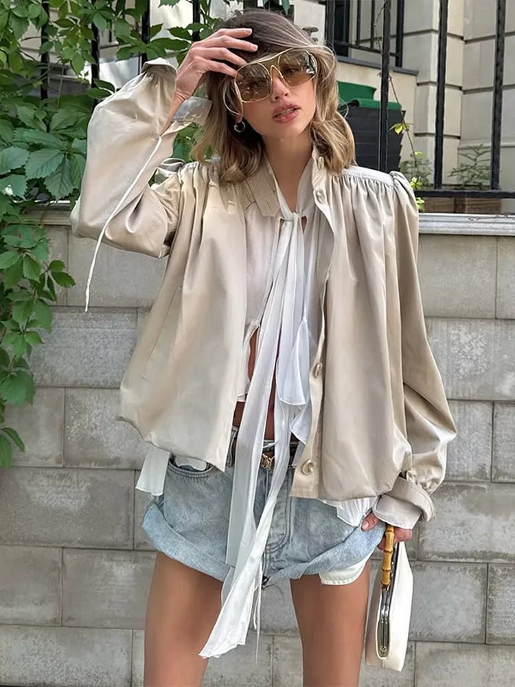 Chaqueta plisada de corte holgado Jenna