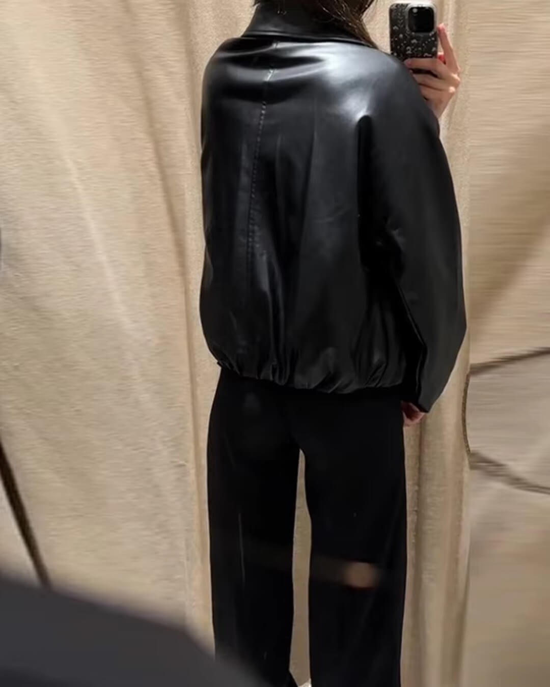 Chaqueta bomber de cuero sintético Jenny