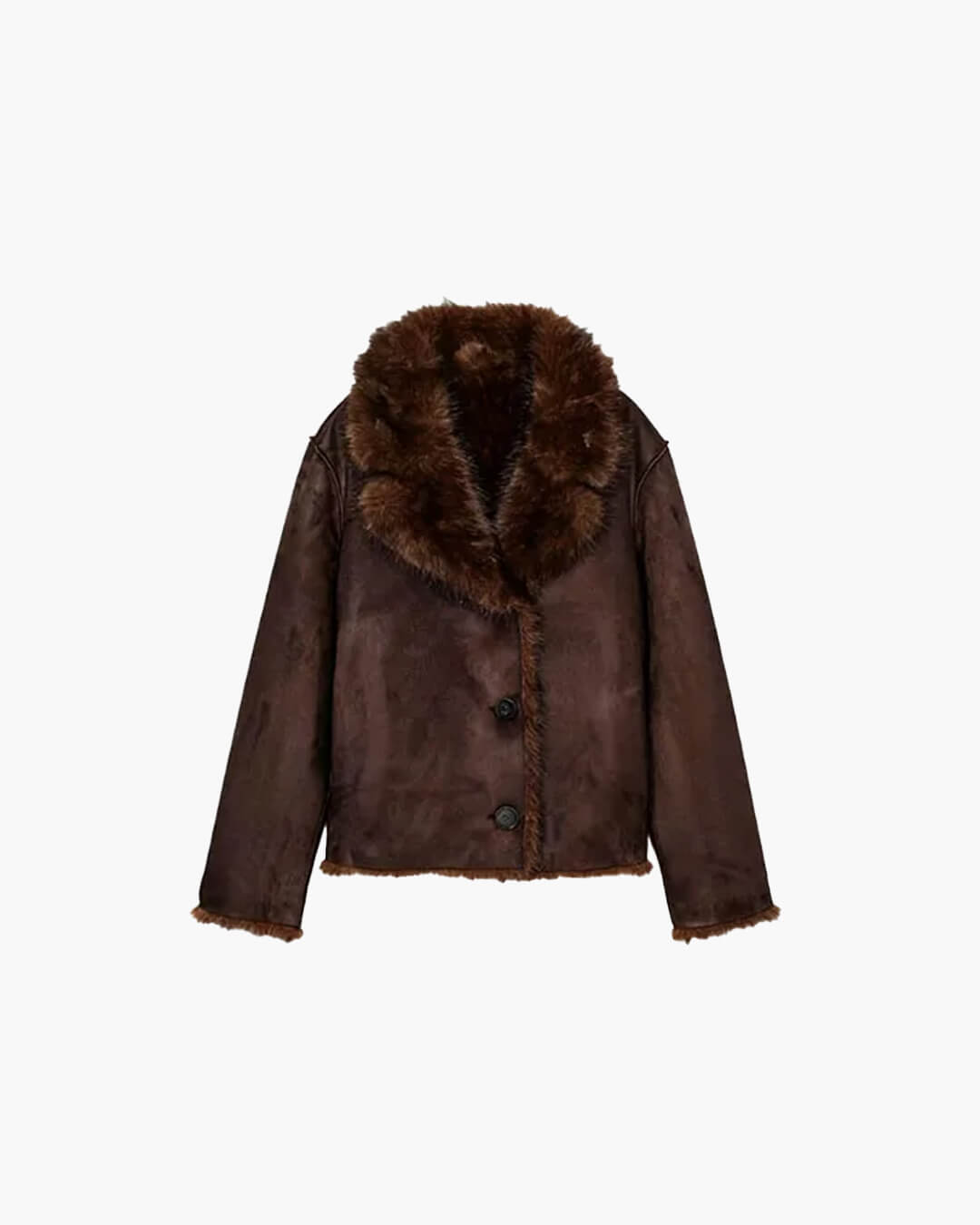 Chaqueta de cuero con piel sintética reversible Jenny