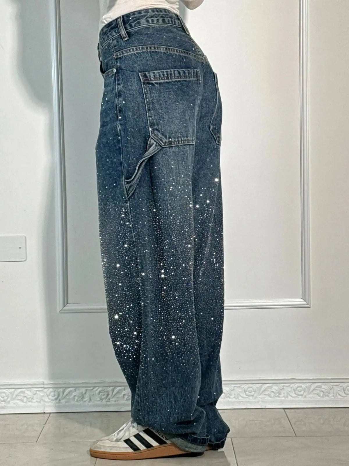 Pantalones vaqueros cargo holgados con brillo Jeremy