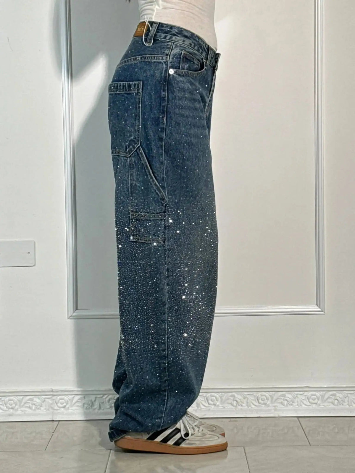 Pantalones vaqueros cargo holgados con brillo Jeremy