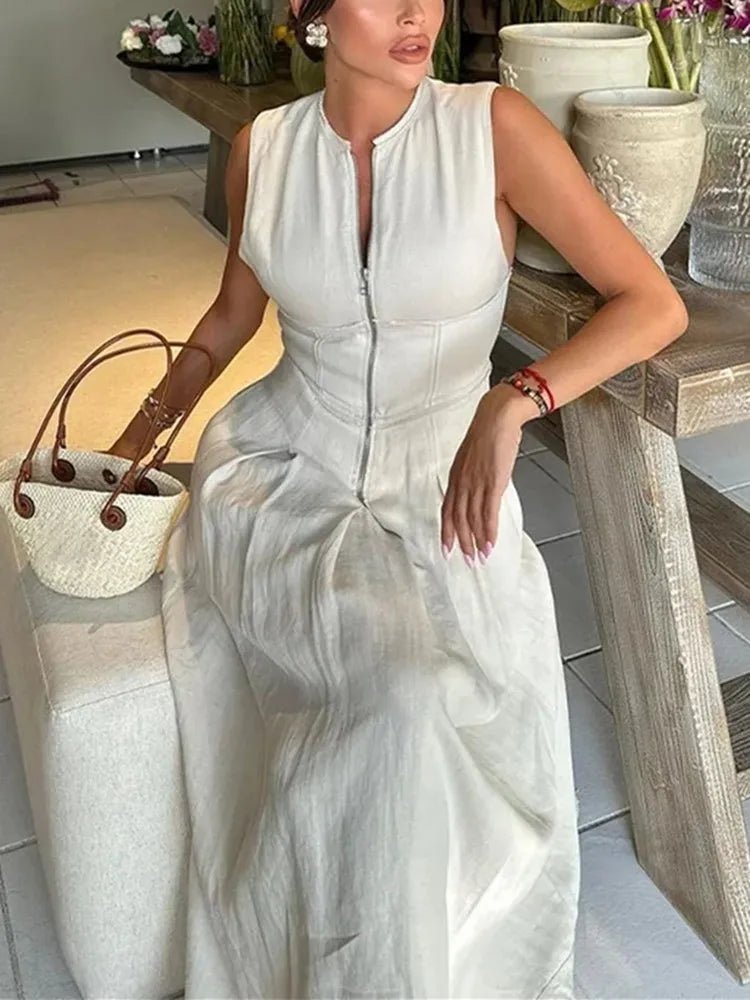 Vestido midi sin mangas Jessica