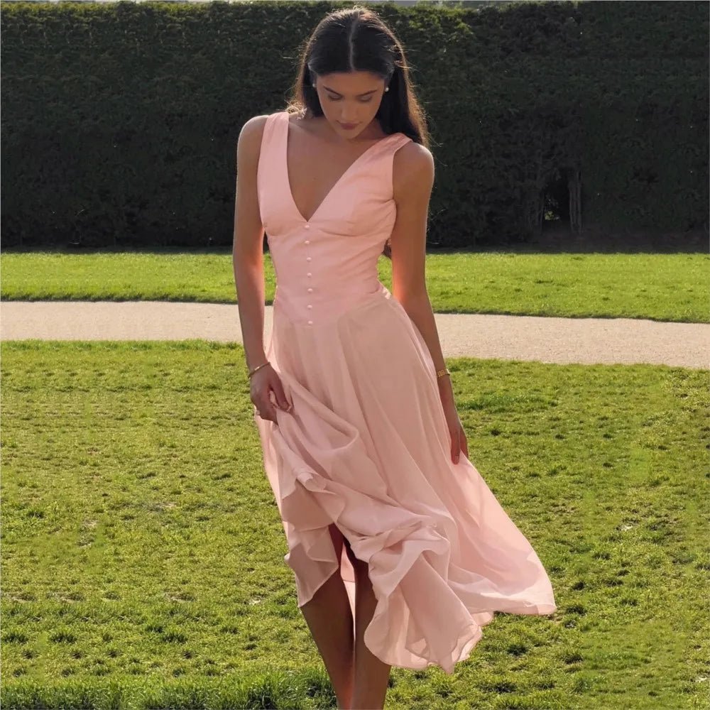 Vestido de noche con escote en V Jessica