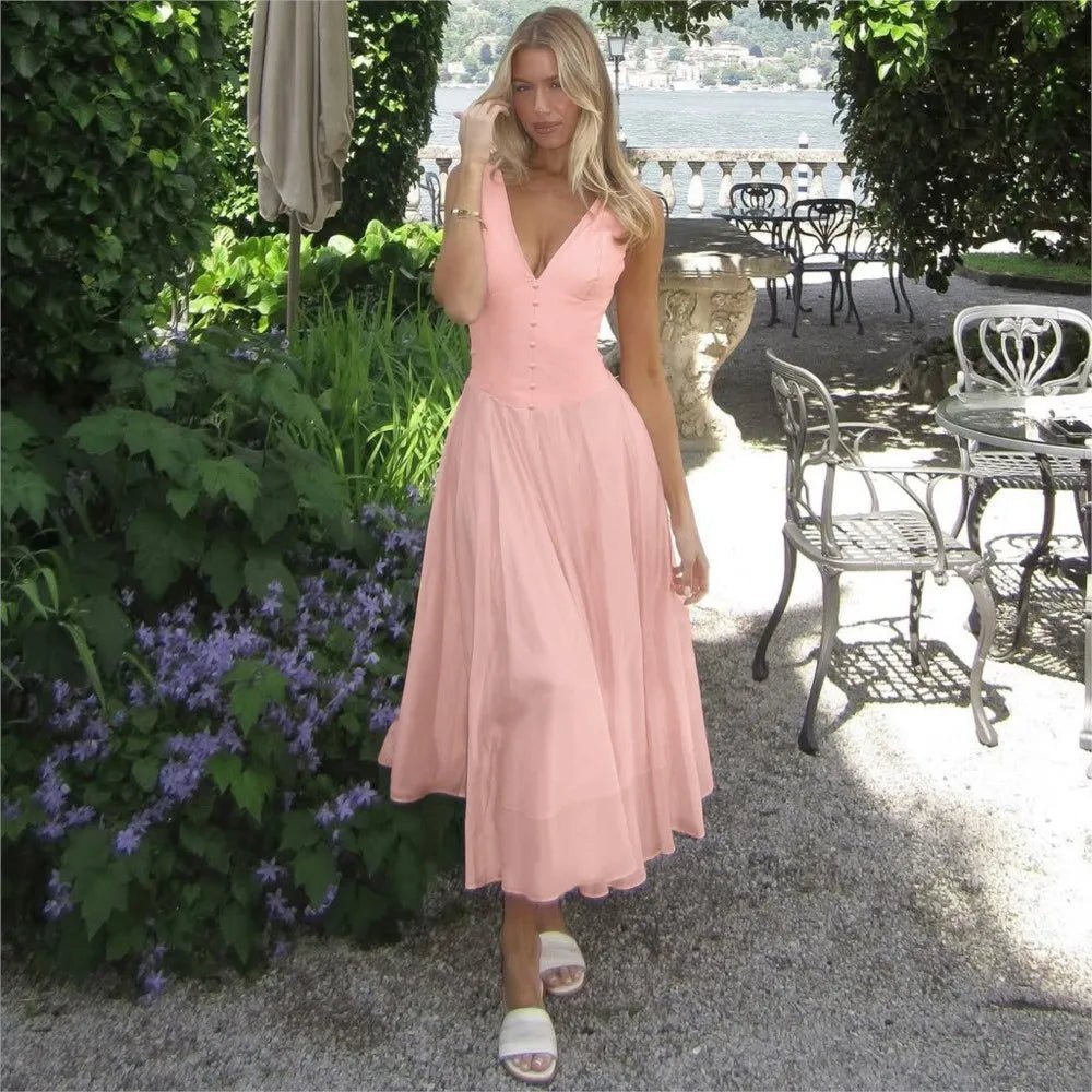 Vestido de noche con escote en V Jessica