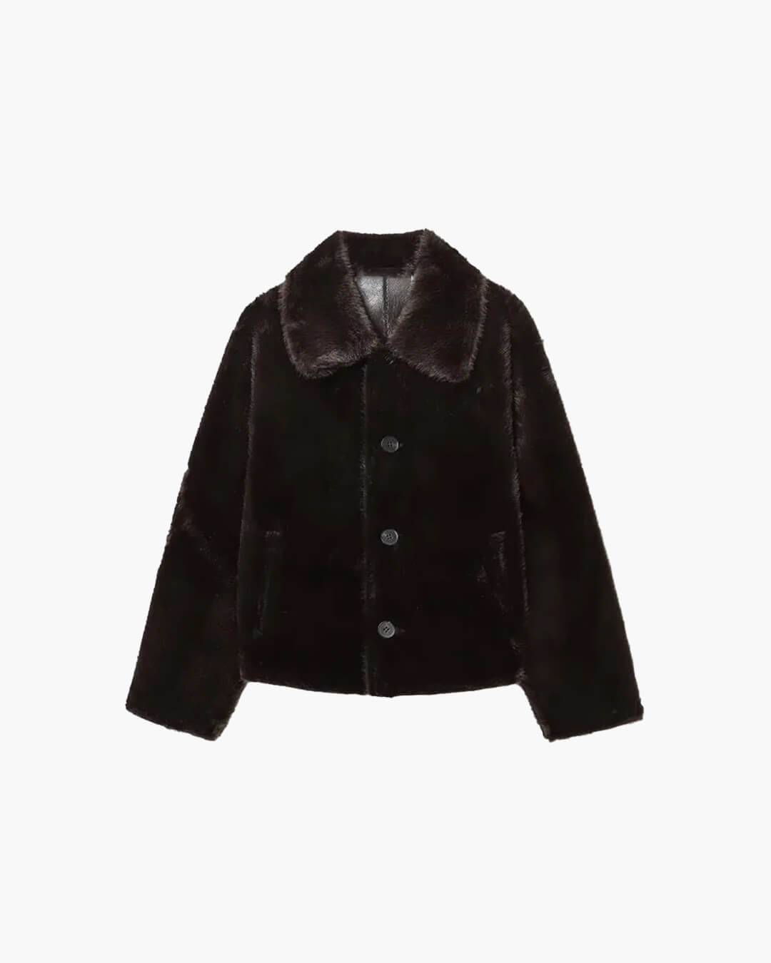 Chaqueta reversible de cuero y piel sintética Joana